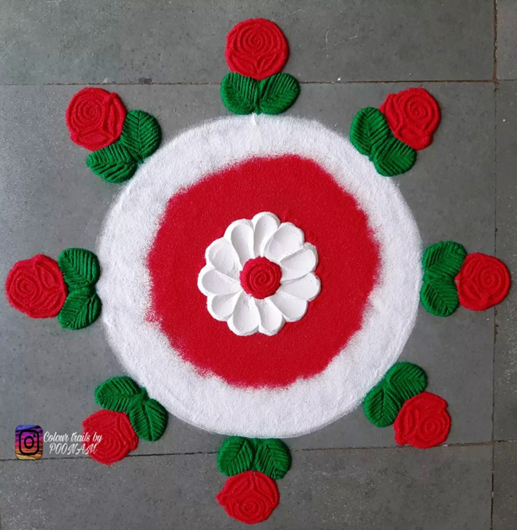 Nice Rose Rangoli