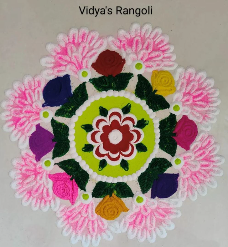 Pretty Rose Rangoli