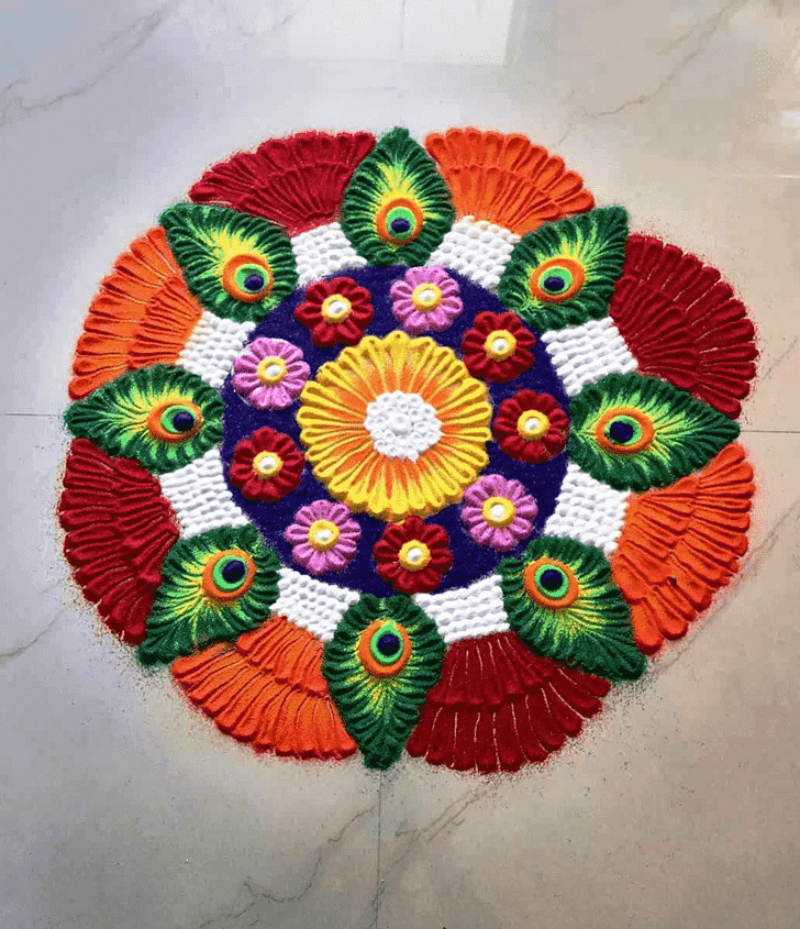 Shapely Round Rangoli