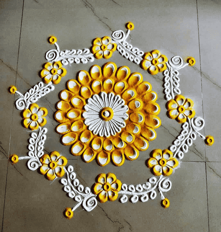 Wonderful Round Rangoli Design