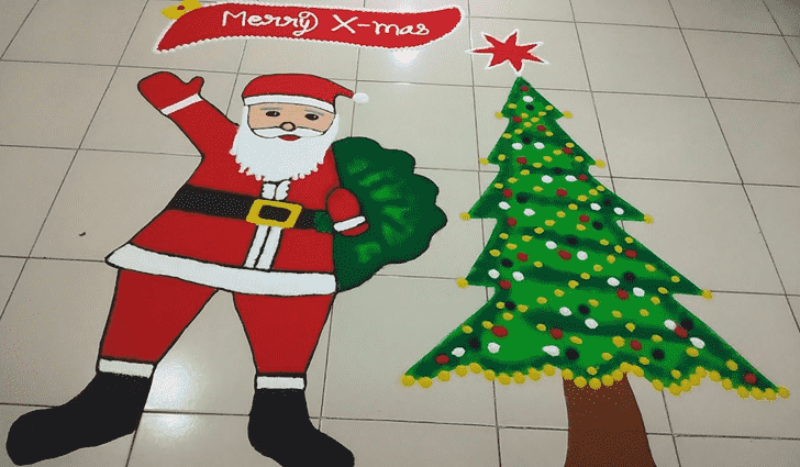 Bewitching Santa Claus Rangoli