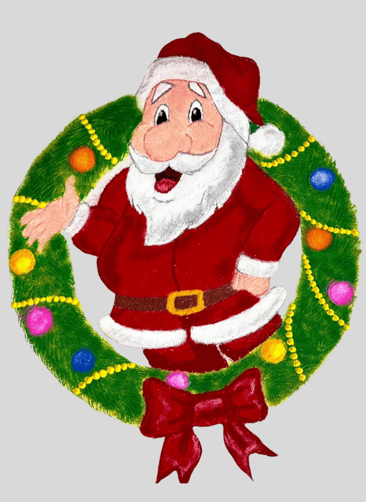 Elegant Santa Claus Rangoli