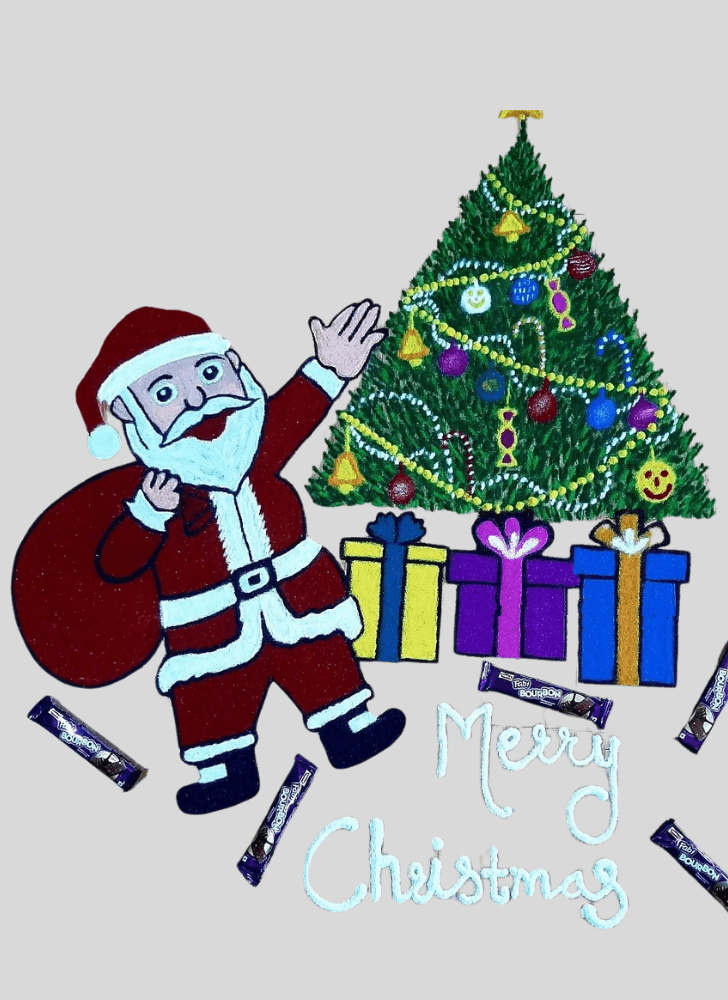 Enthralling Santa Claus Rangoli