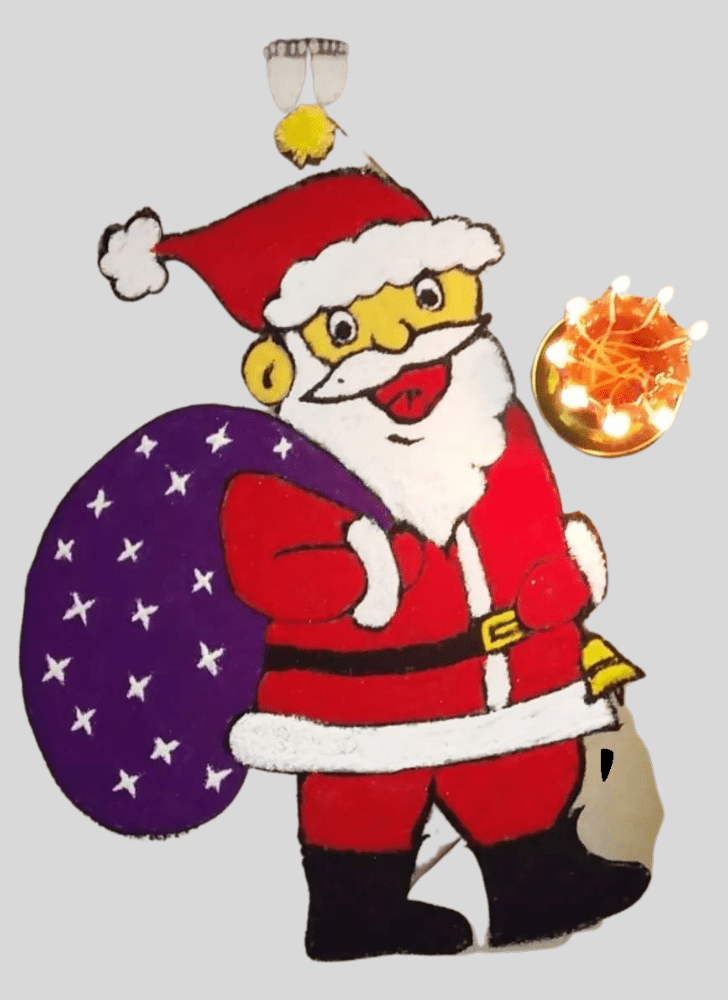 Excellent Santa Claus Rangoli