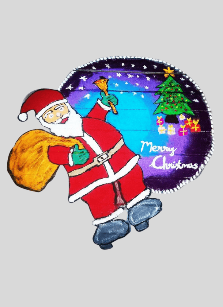 Fascinating Santa Claus Rangoli