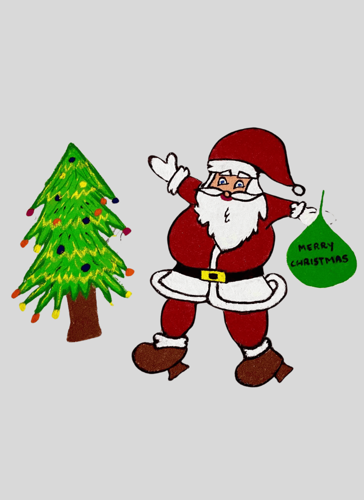 Awesome Santa Claus Rangoli