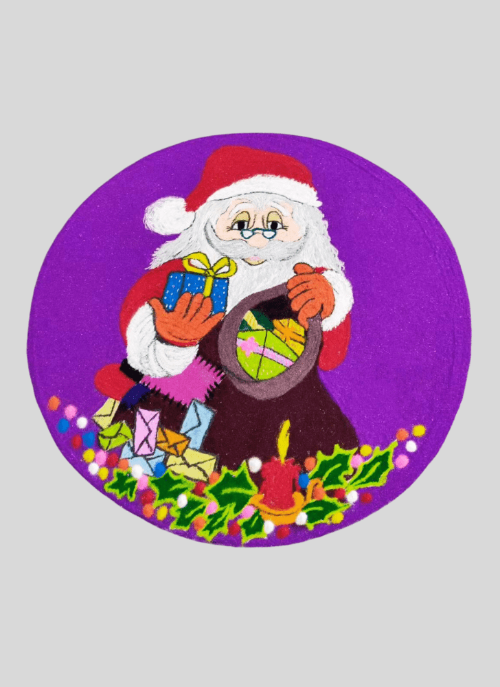 Pretty Santa Claus Rangoli