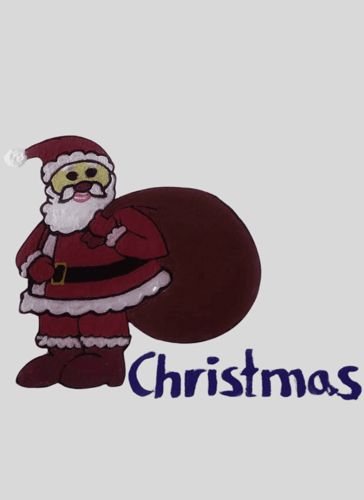 Radiant Santa Claus Rangoli