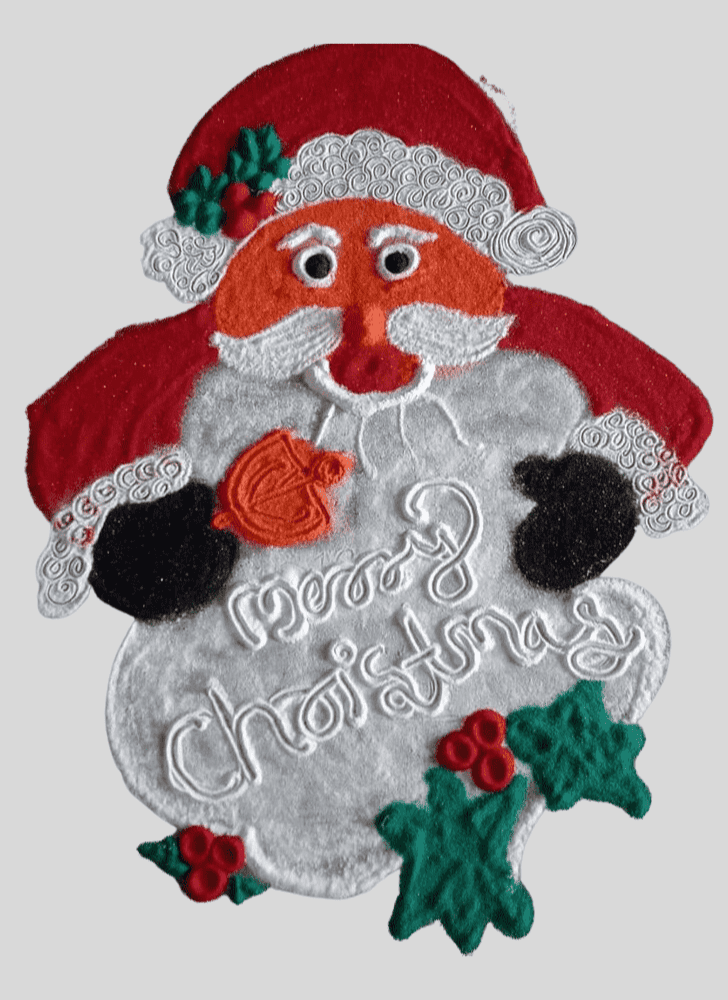 Shapely Santa Claus Rangoli