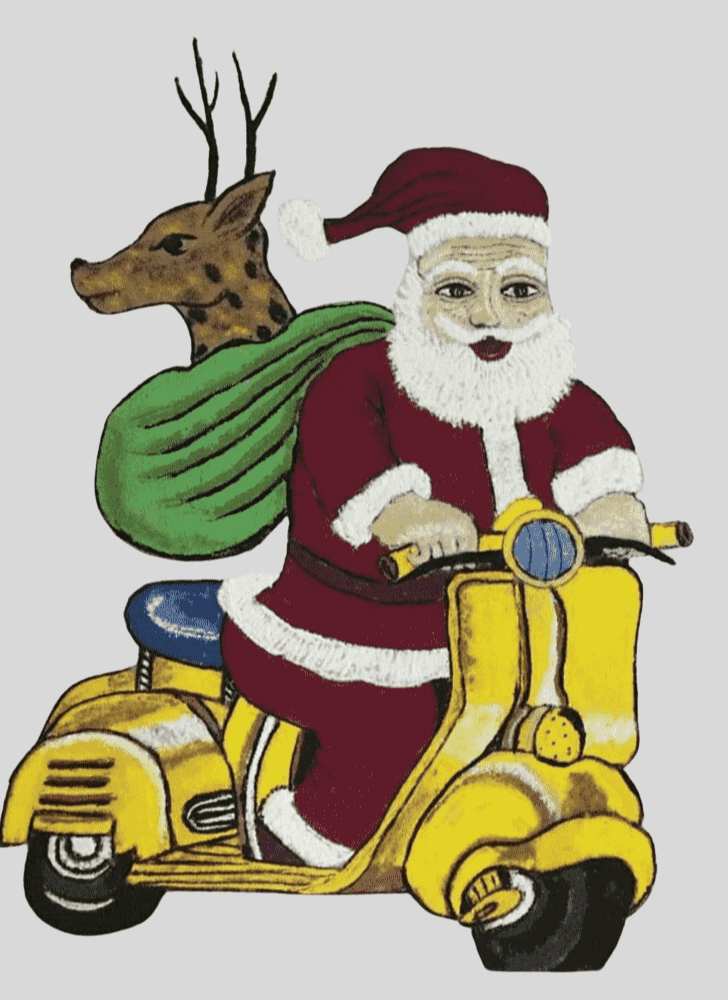 Splendid Santa Claus Rangoli