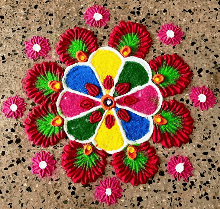 Slightly Serbia Rangoli