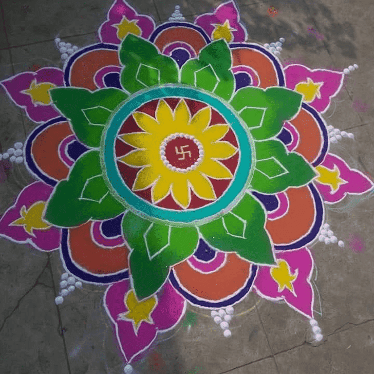 Admirable Sheetala Ashtami Rangoli Design