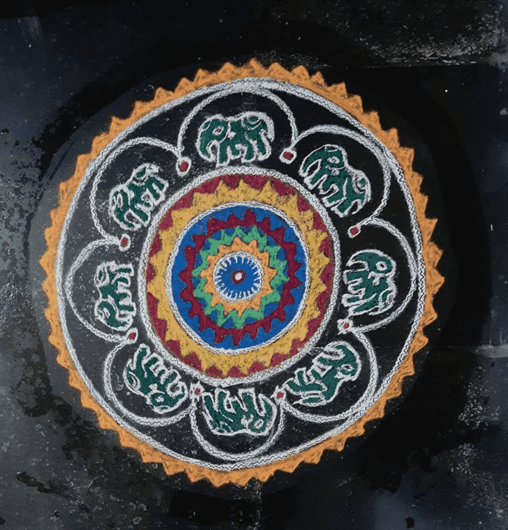 Fine Sheetala Ashtami Rangoli