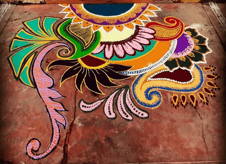 Pretty Sheetala Ashtami Rangoli