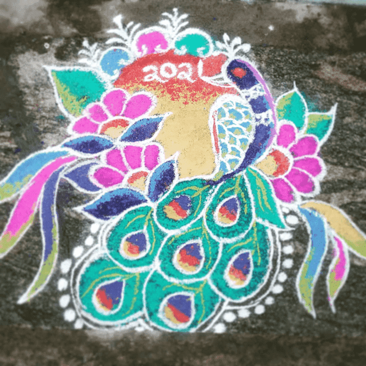 Wonderful Sheetala Ashtami Rangoli Design