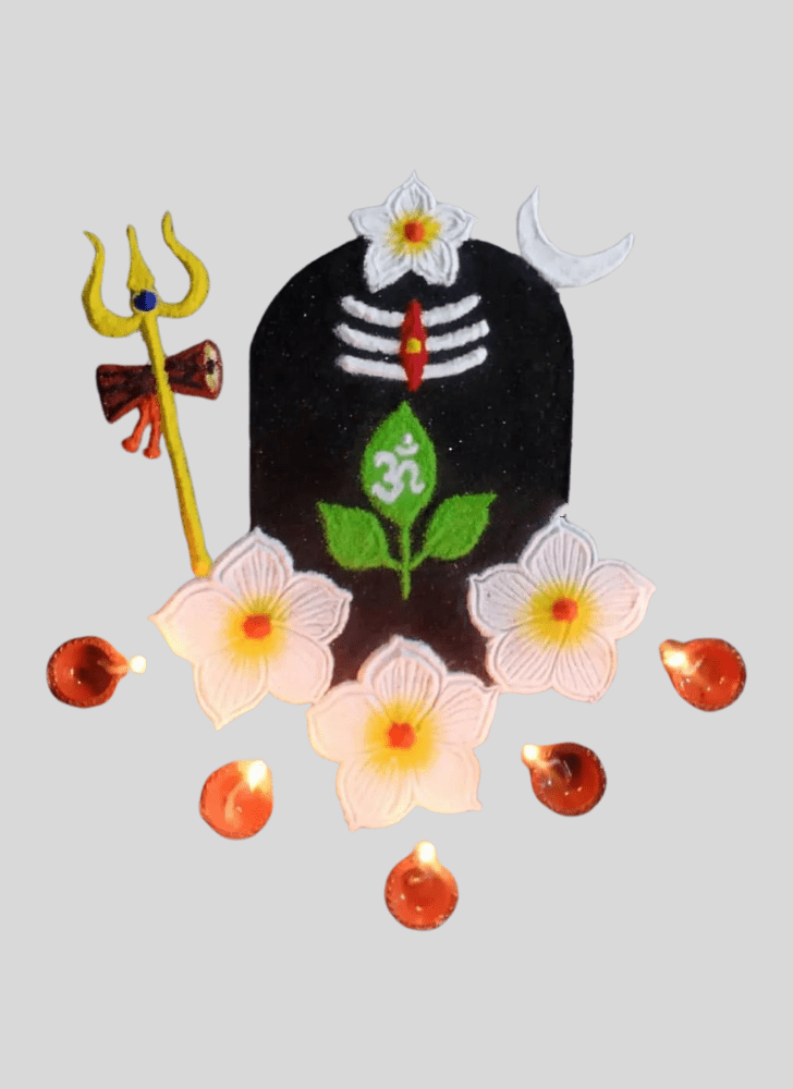 Admirable Shiva Rangoli Design