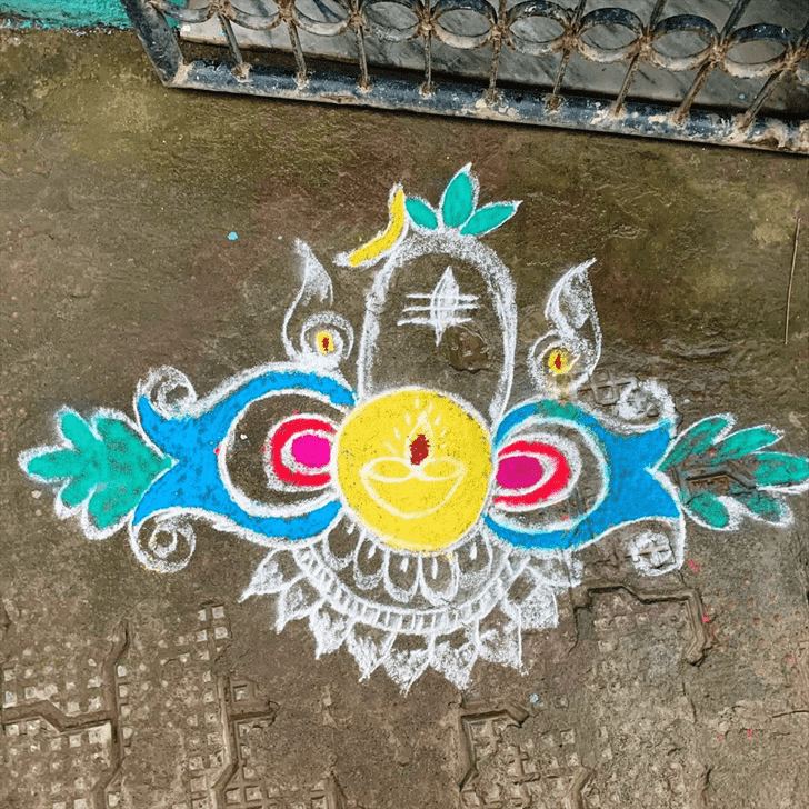 Dazzling Shivji Rangoli