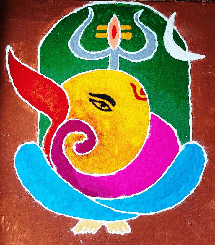 Enthralling Shivji Rangoli