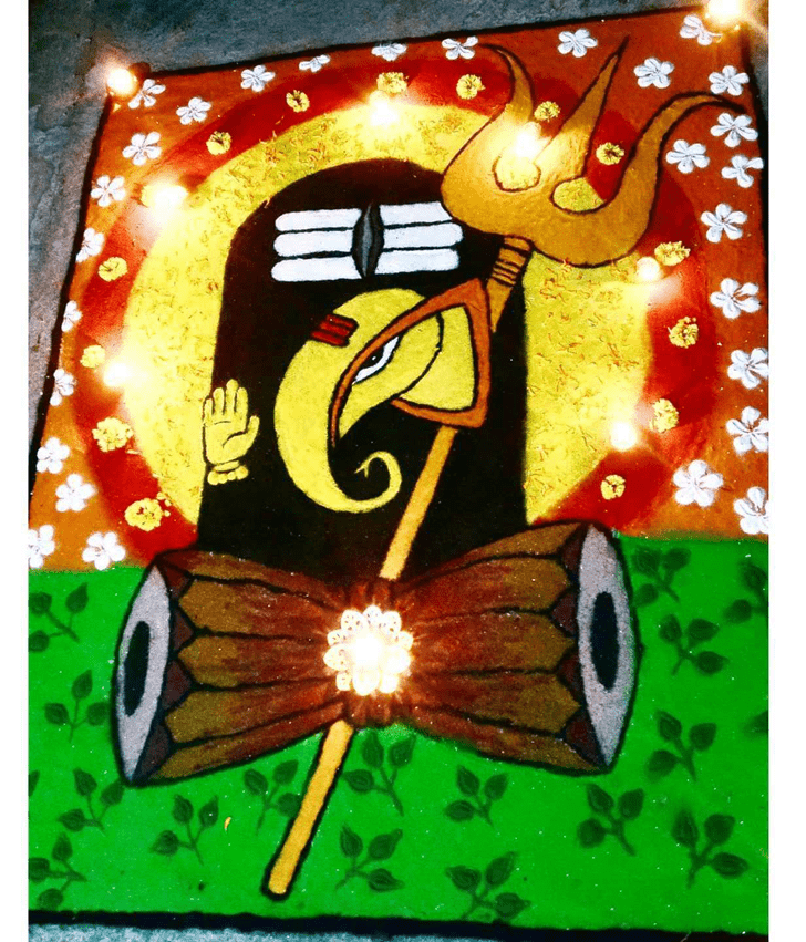 Mesmeric Shivji Rangoli