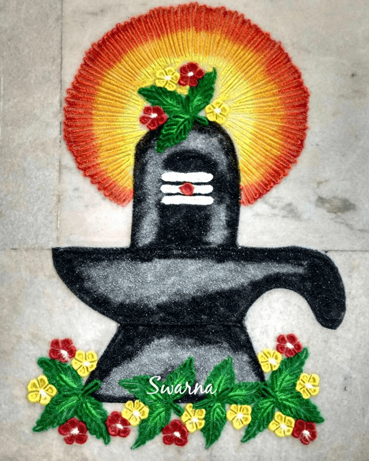 Comely Shivling Rangoli