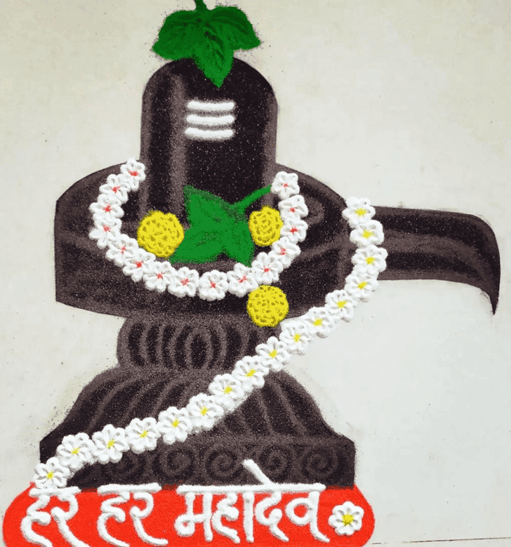 Hard Shivling Rangoli