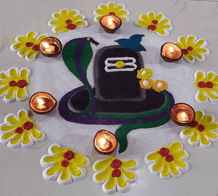 Dazzling Shivling Rangoli