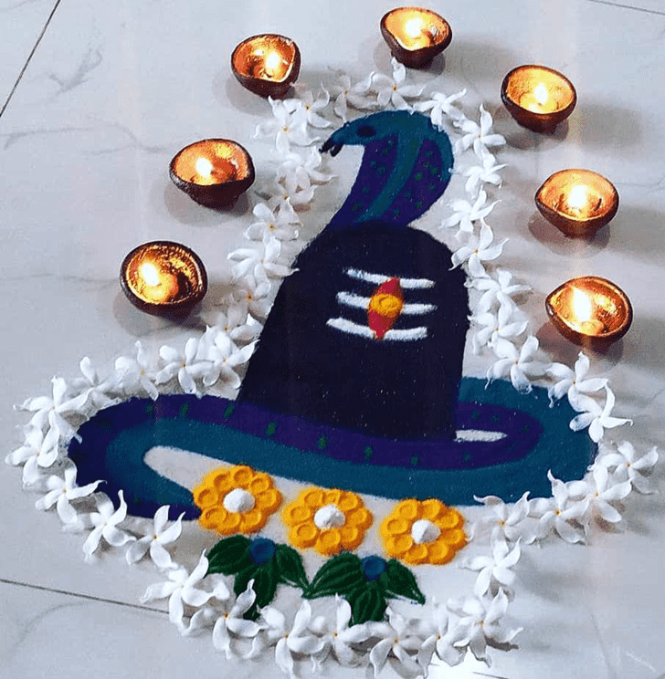 Delicate Shivling Rangoli