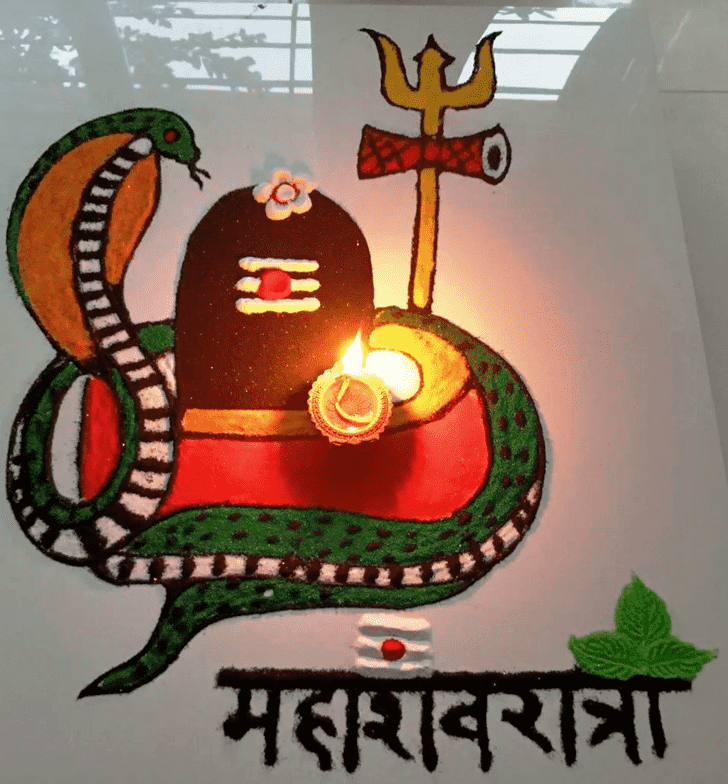 Fetching Shivling Rangoli