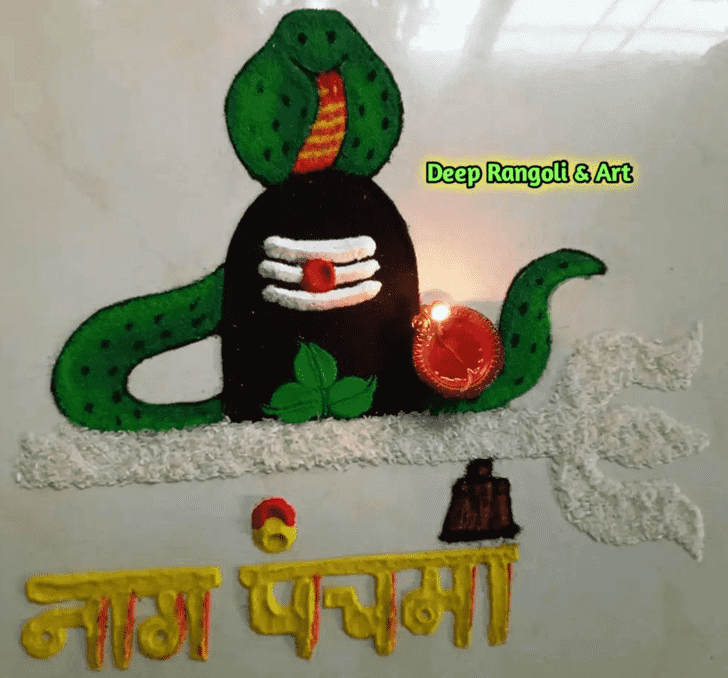 Fine Shivling Rangoli