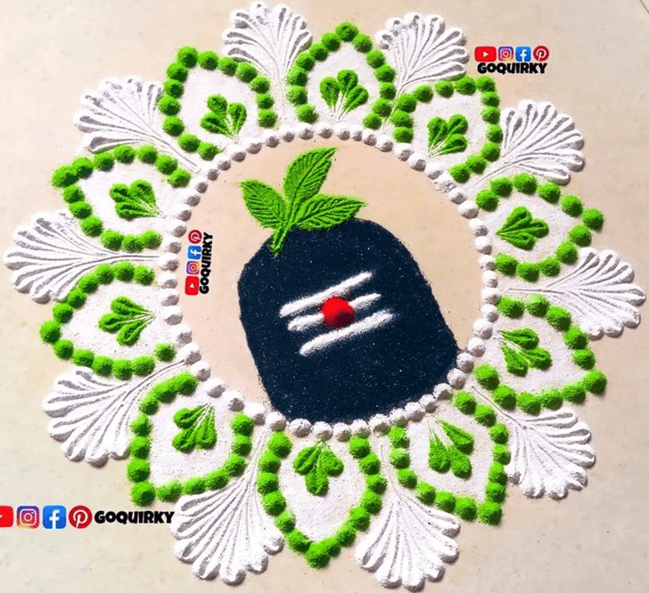 Gorgeous Shivling Rangoli