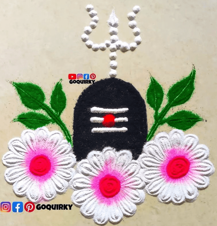 Graceful Shivling Rangoli