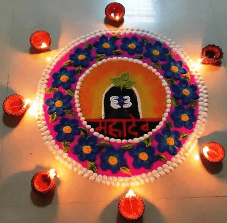 Awesome Shivling Rangoli