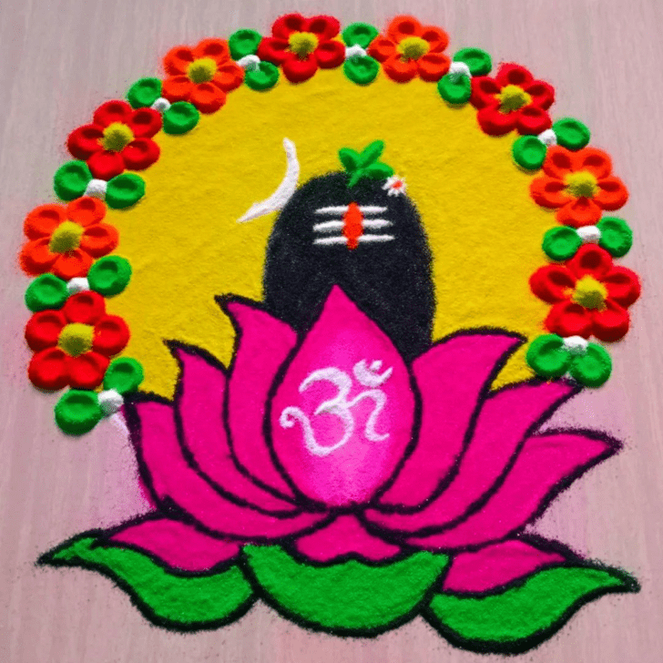 Nice Shivling Rangoli