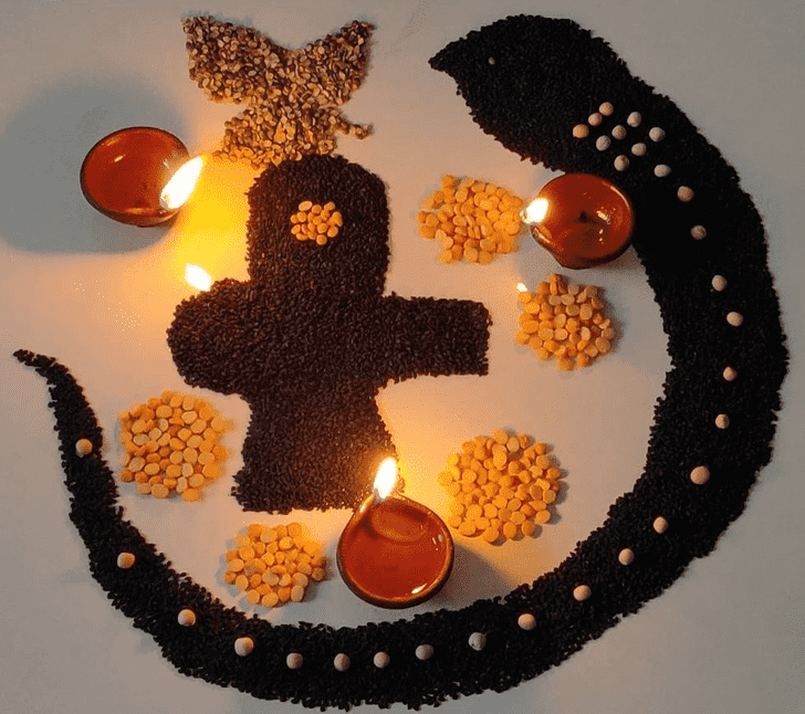 Radiant Shivling Rangoli