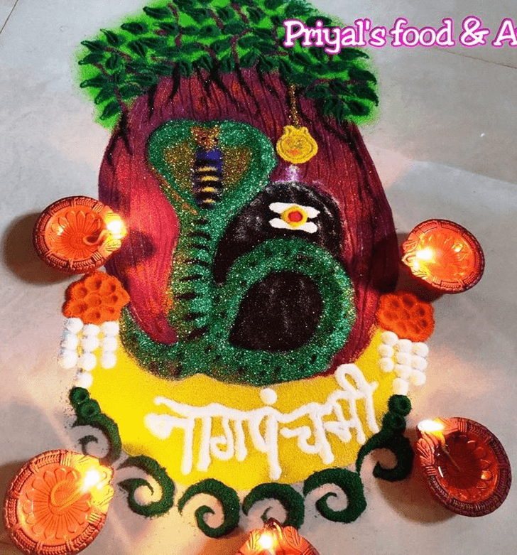 Ravishing Shivling Rangoli