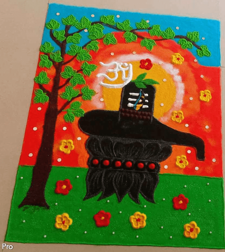 Refined Shivling Rangoli