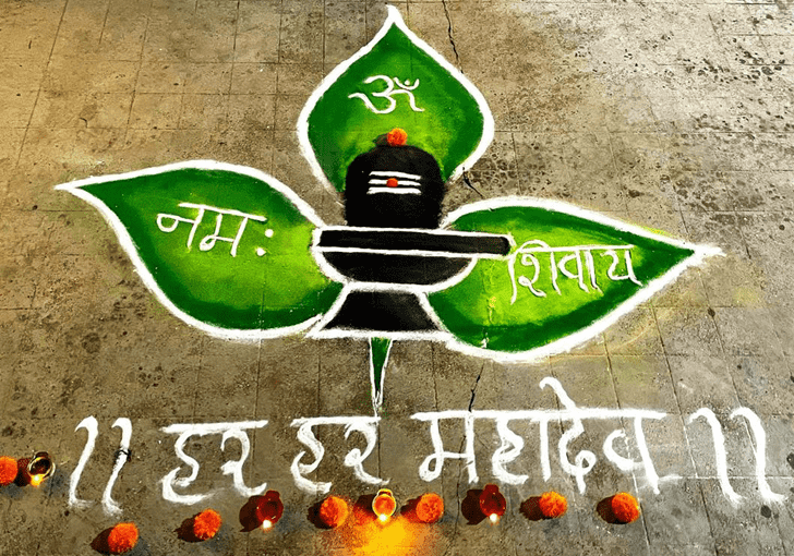 Shapely Shivling Rangoli