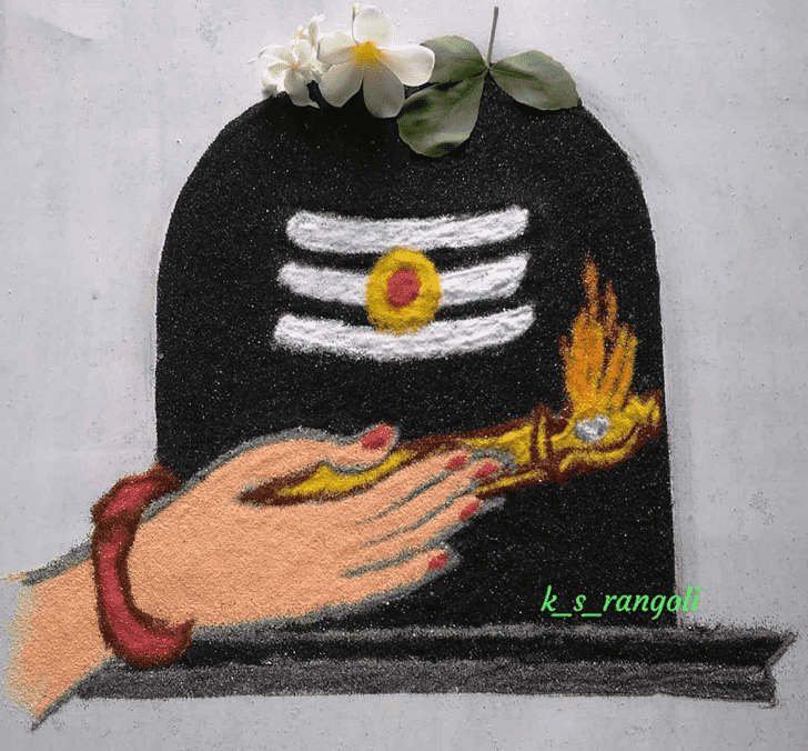 Slightly Shivling Rangoli