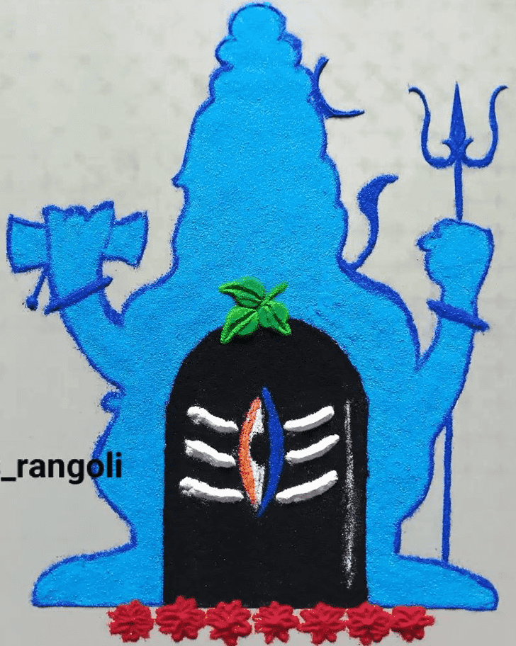 Wonderful Shivling Rangoli Design