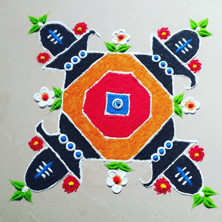 Delicate Shravan Rangoli