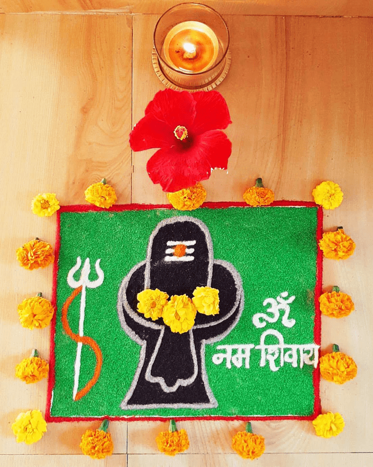 Elegant Shravan Rangoli