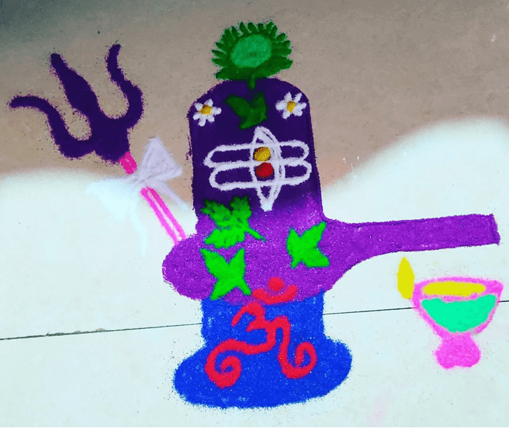 Pretty Shravan Rangoli