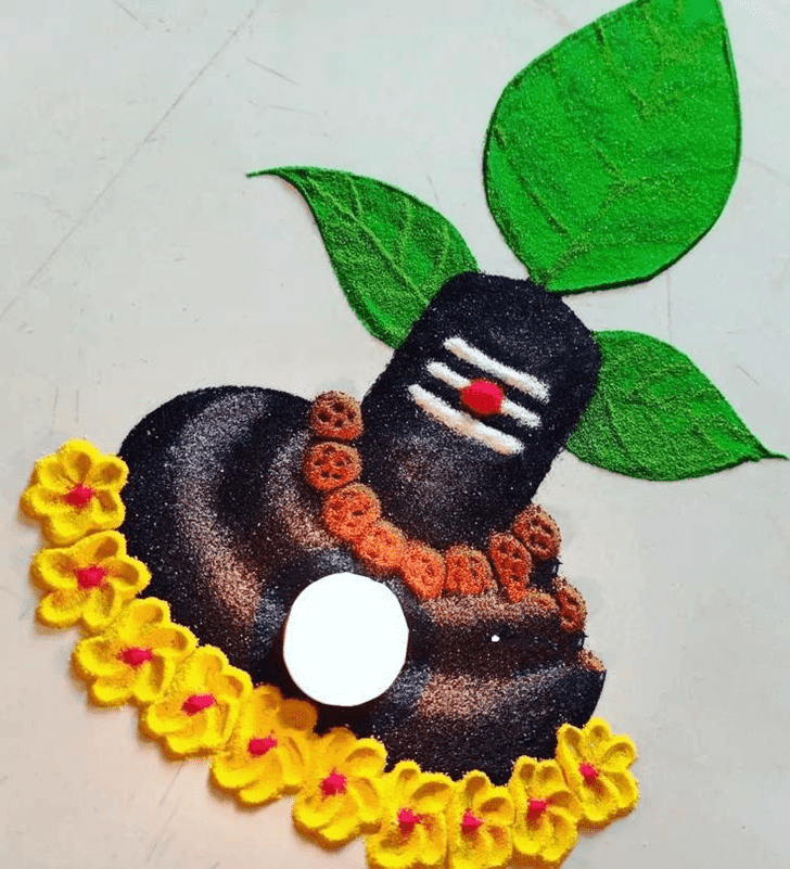 Hard Shravan Somvar Rangoli