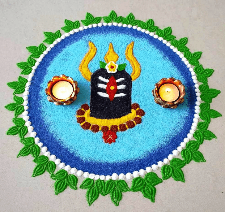 Fair Shravan Somvar Rangoli