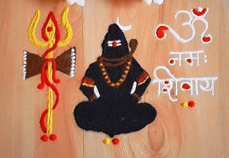 Fine Shravan Somvar Rangoli