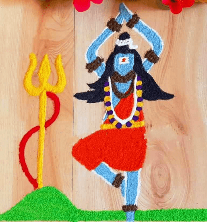 Grand Shravan Somvar Rangoli