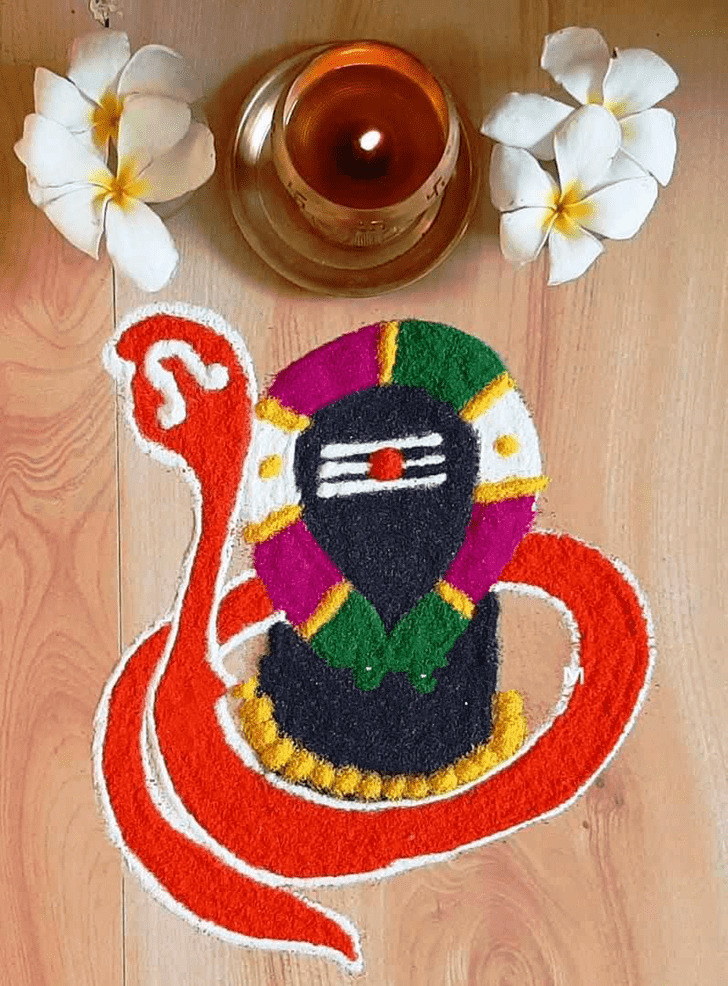 Awesome Shravan Somvar Rangoli