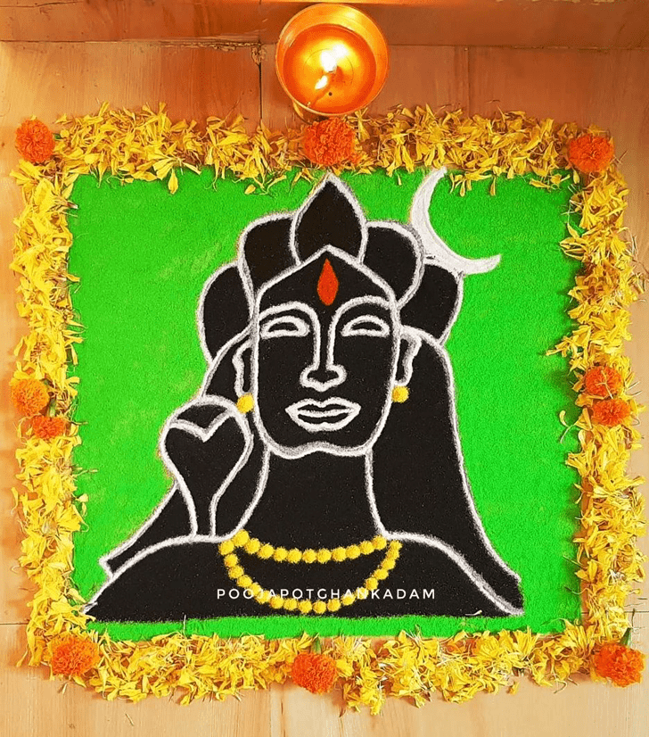 Inviting Shravan Somvar Rangoli