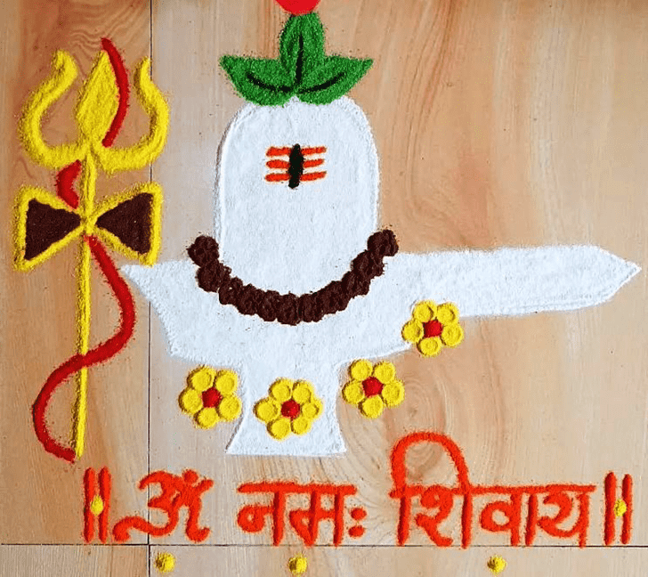 Lovely Shravan Somvar Rangoli Design