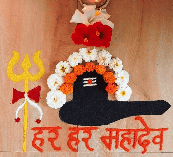 Pleasing Shravan Somvar Rangoli